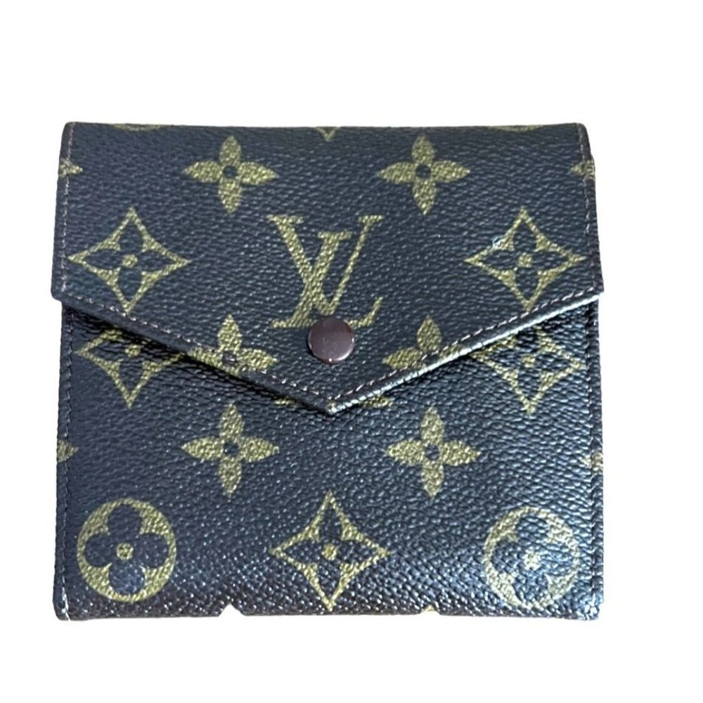 LOUIS VUITTON: Brown, "LV" Logo, Medium Folding Wallet  #1160